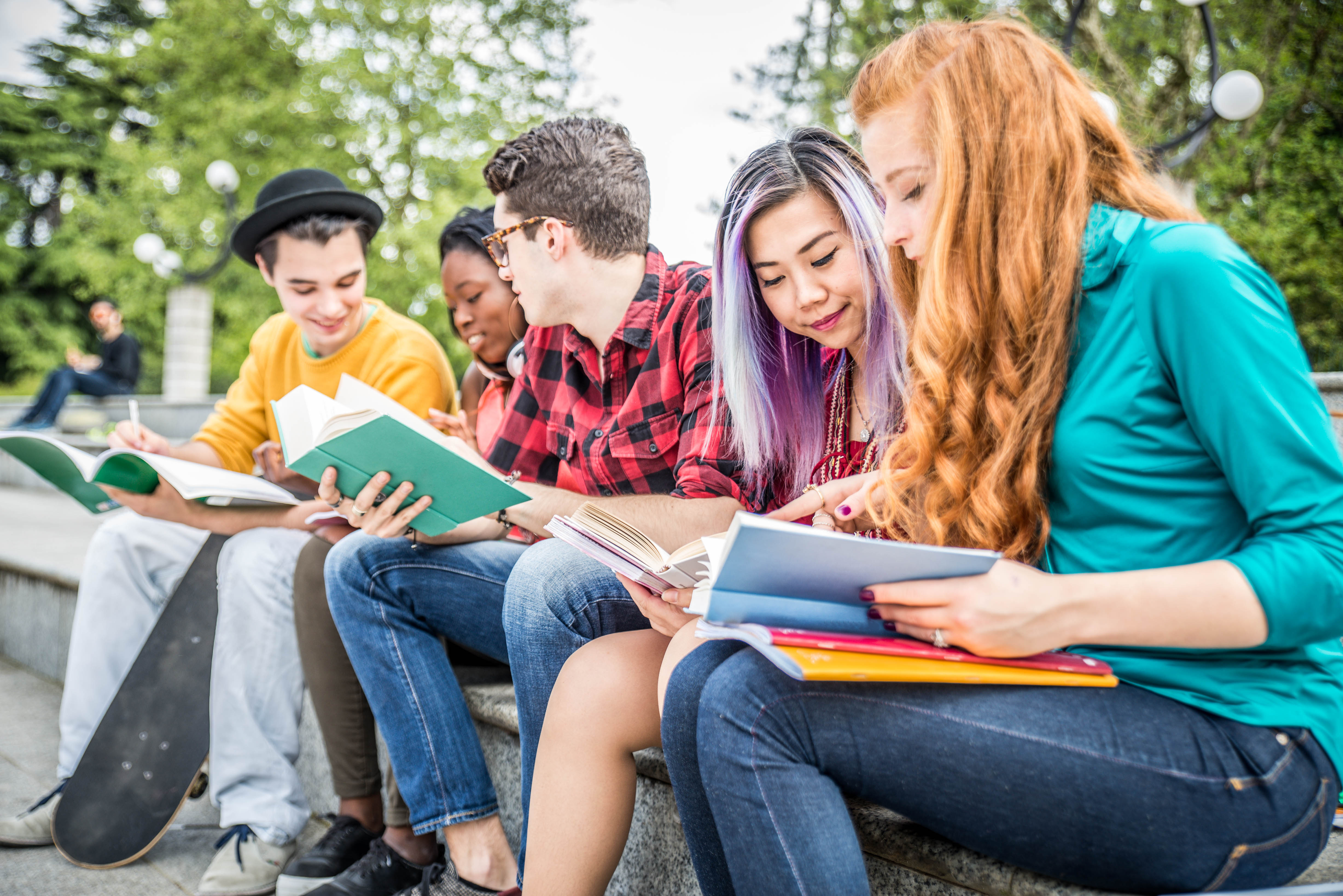 Young students outdoors Young students outdoors